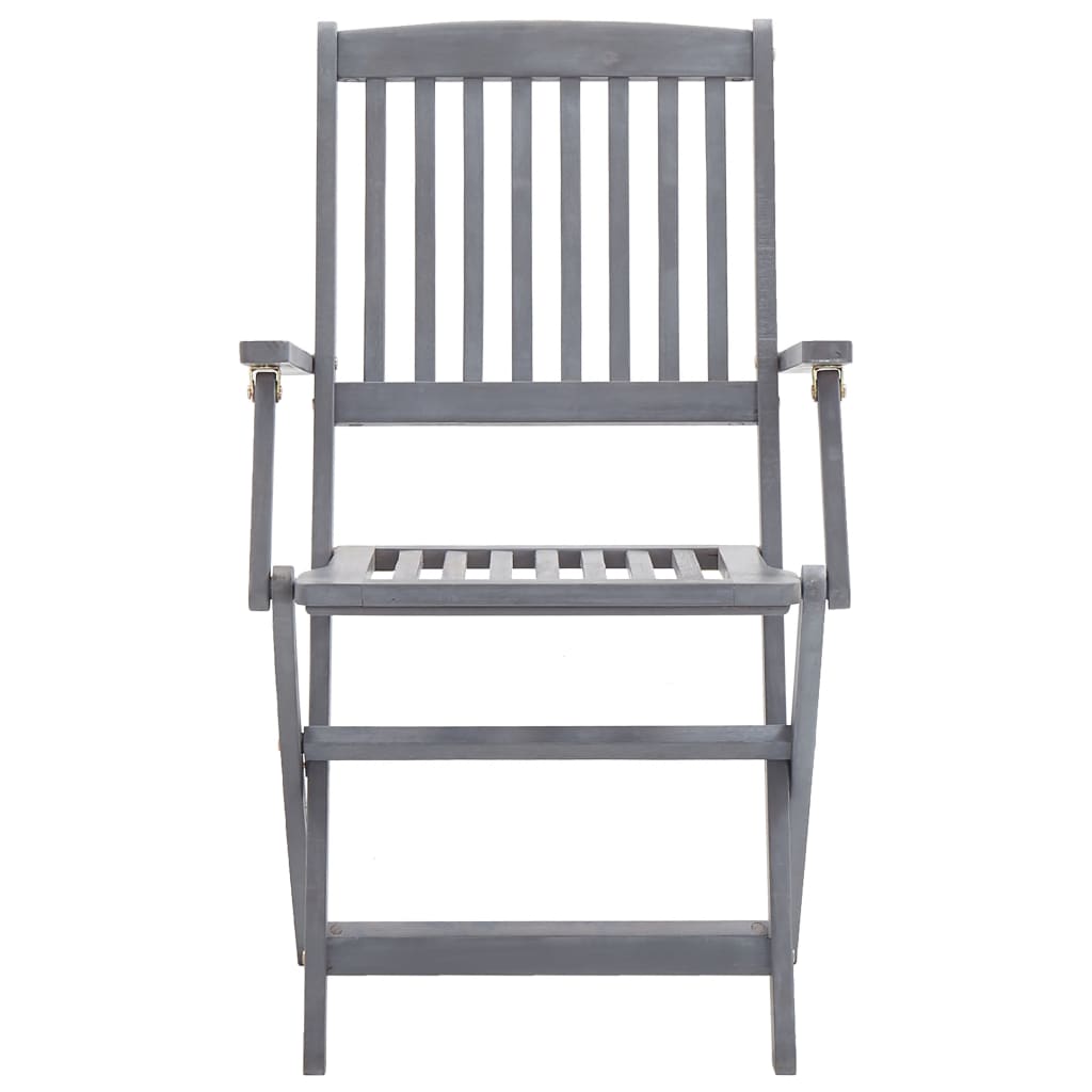 7 Piece Garden Dining Set Solid Acacia Wood Grey