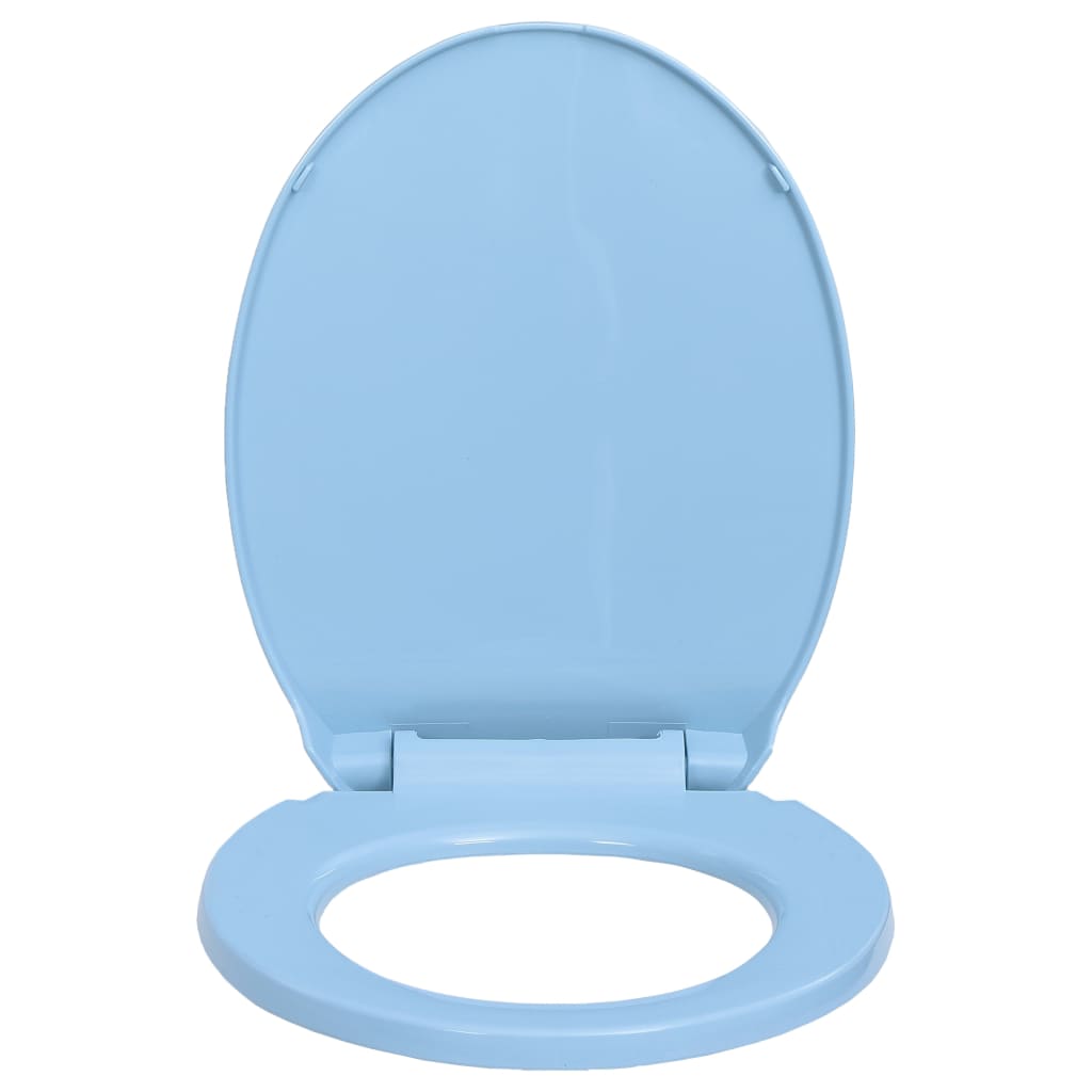 Soft-Close Toilet Seat Quick Release Blue Oval