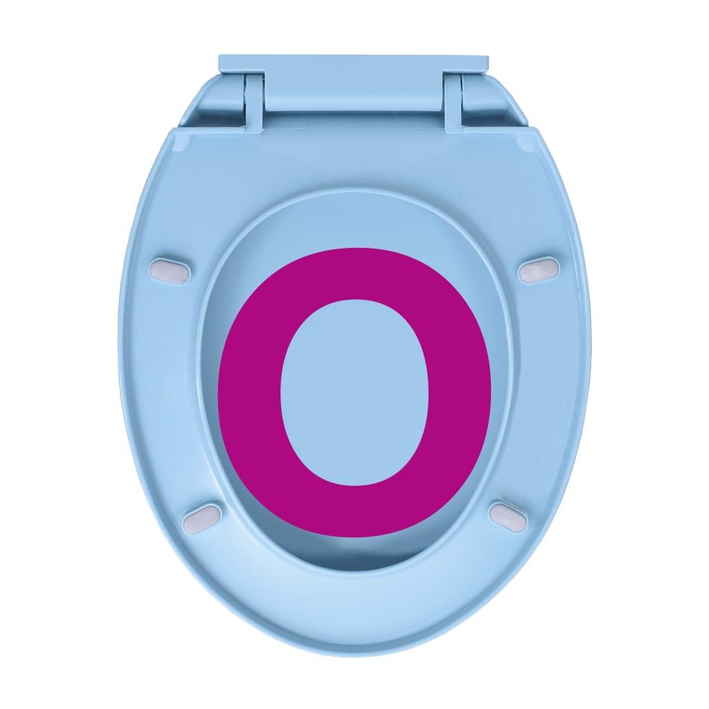 Soft-Close Toilet Seat Quick Release Blue Oval