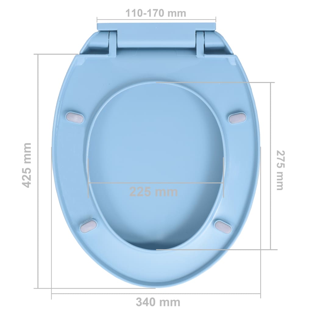 Soft-Close Toilet Seat Quick Release Blue Oval