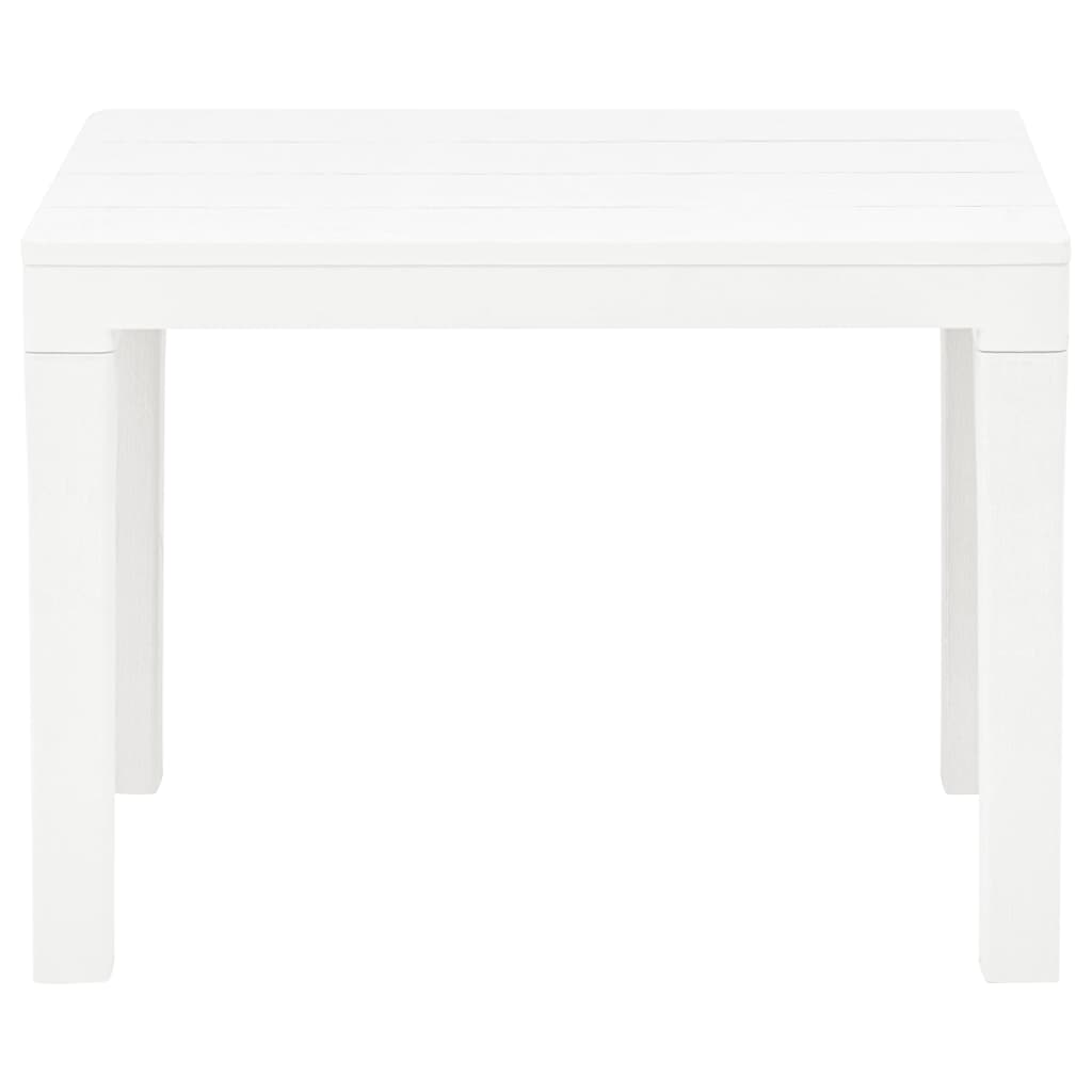 Garden Table with 2 Benches Plastic White