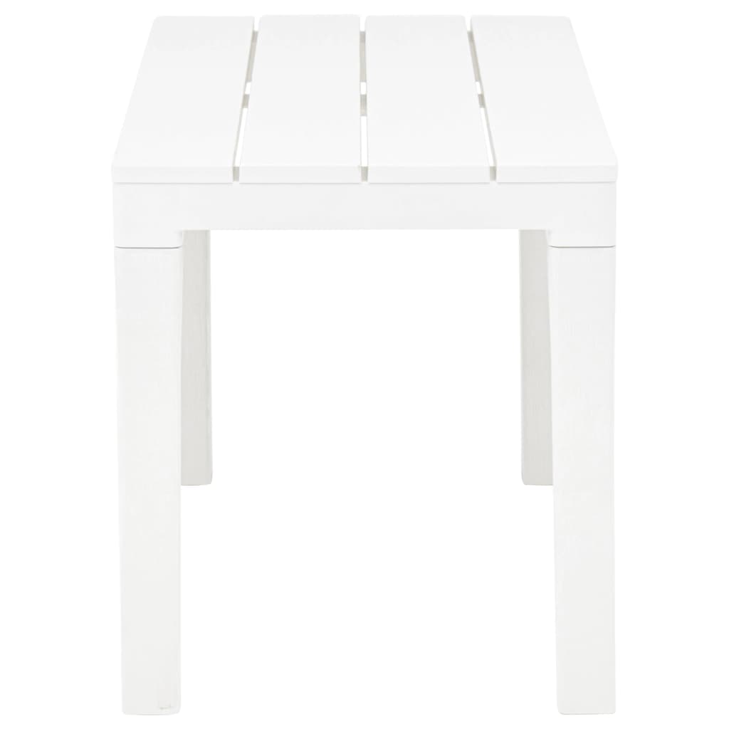 Garden Table with 2 Benches Plastic White