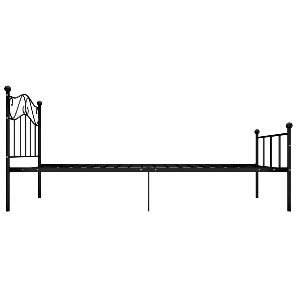 284523 vidaXL Bed Frame without Mattress Black Metal 90x200 cm