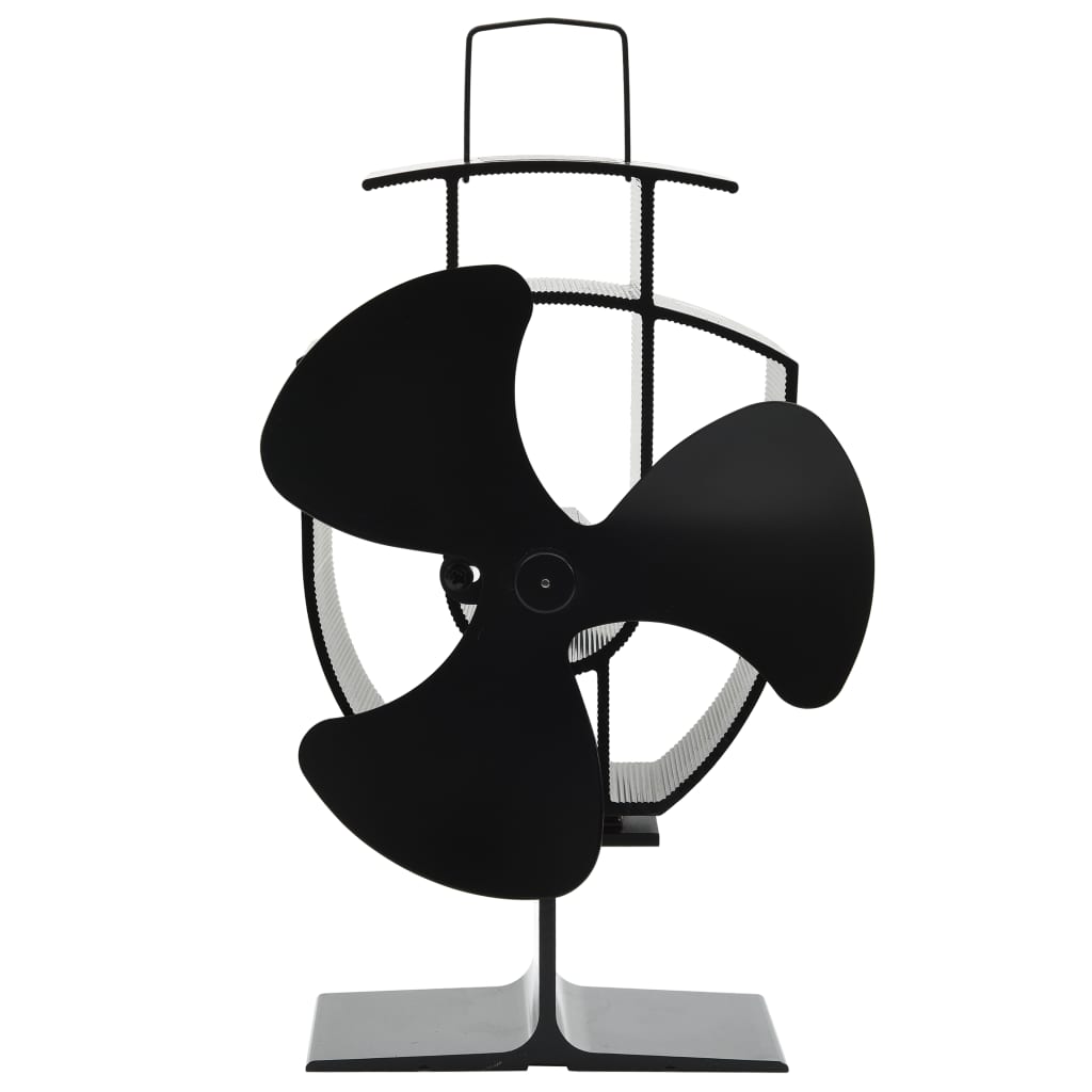 Heat Powered Stove Fan 3 Blades Black