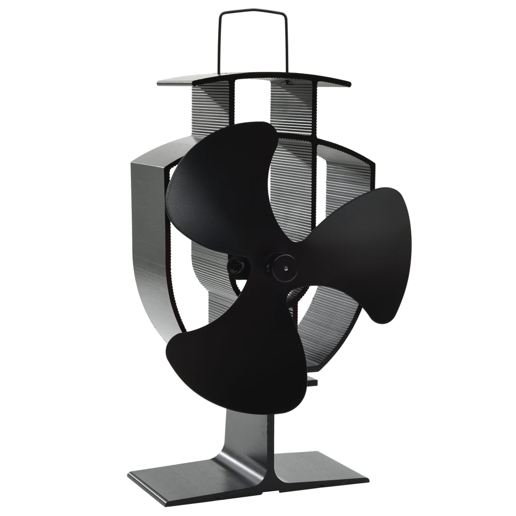 Heat Powered Stove Fan 3 Blades Black