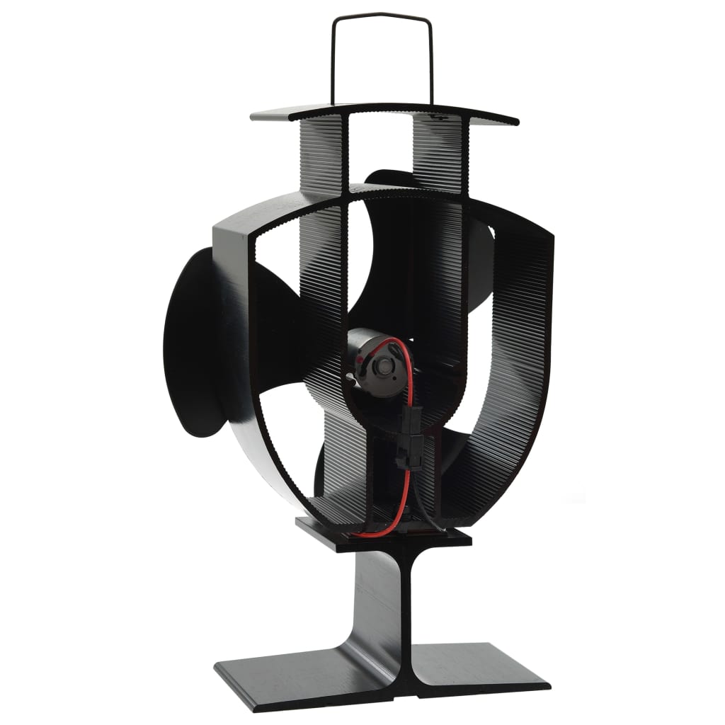 Heat Powered Stove Fan 3 Blades Black