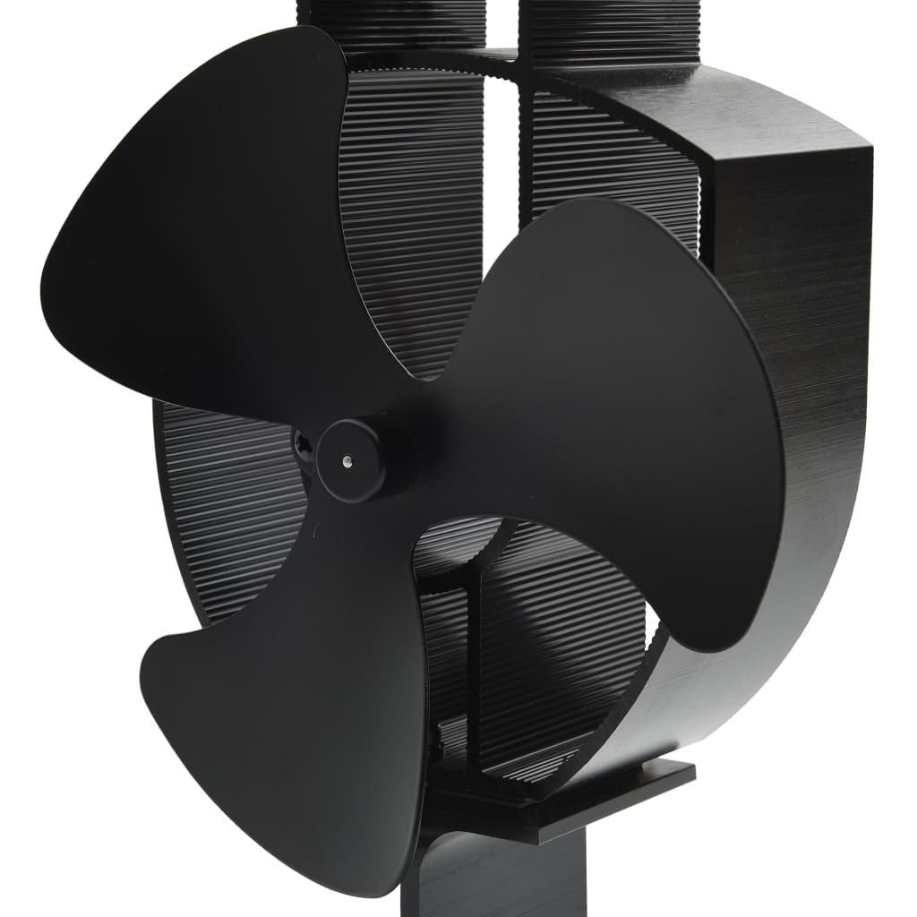 Heat Powered Stove Fan 3 Blades Black