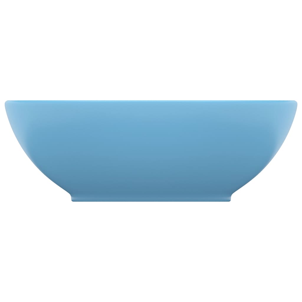 Luxury Basin Oval-shaped Matt Light Blue 40x33 cm Ceramic
