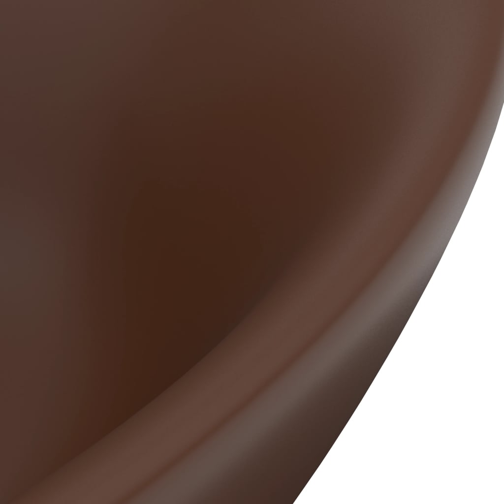 Luxury Basin Overflow Oval Matt Dark Brown 58.5x39 cm Ceramic