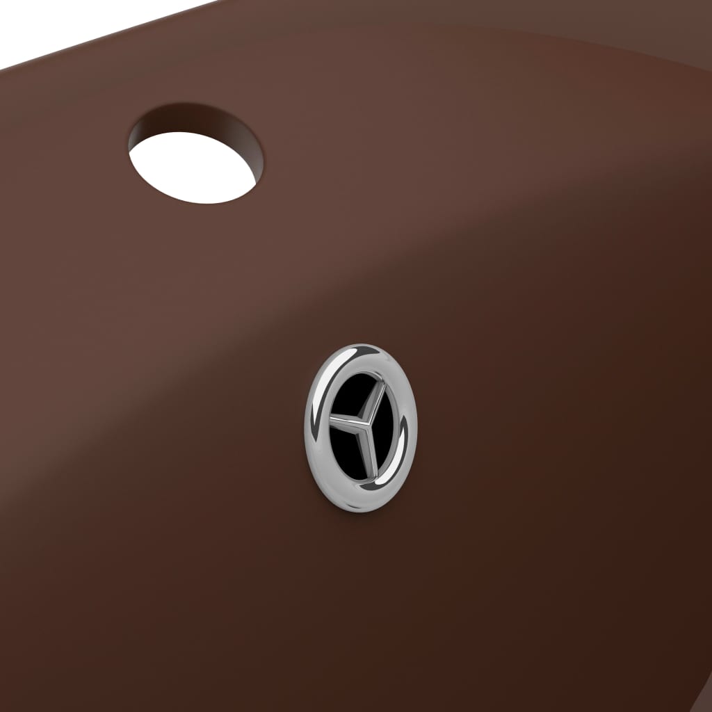 Luxury Basin Overflow Oval Matt Dark Brown 58.5x39 cm Ceramic