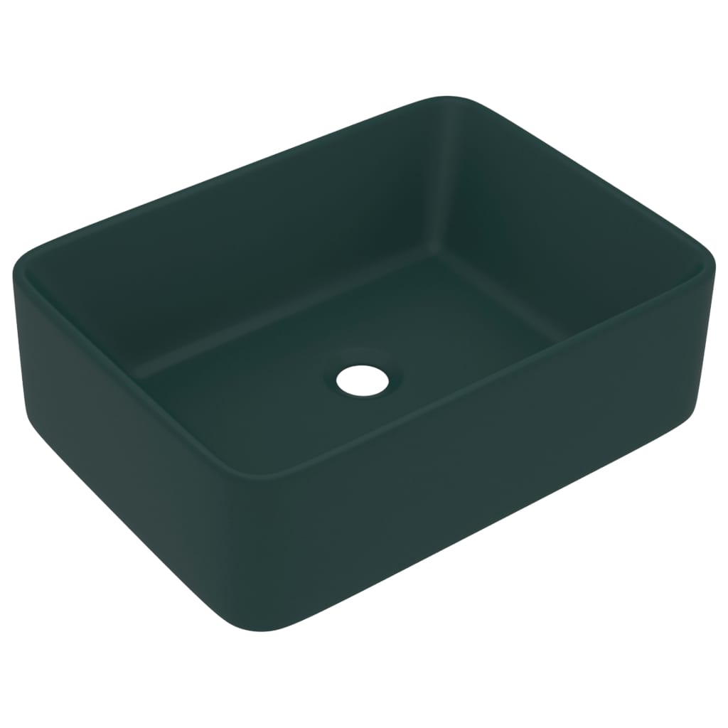 Luxury Wash Basin Matt Dark Green 41x30x12 cm Ceramic