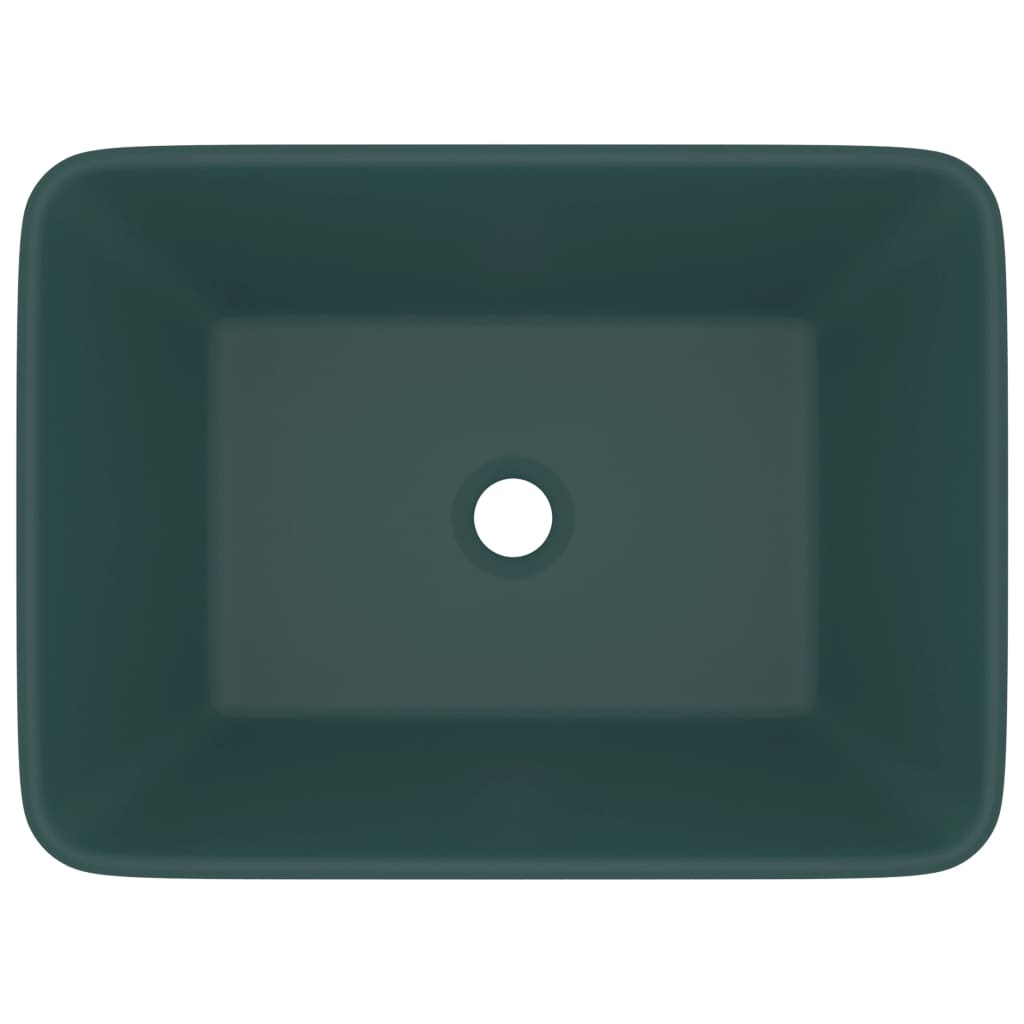 Luxury Wash Basin Matt Dark Green 41x30x12 cm Ceramic