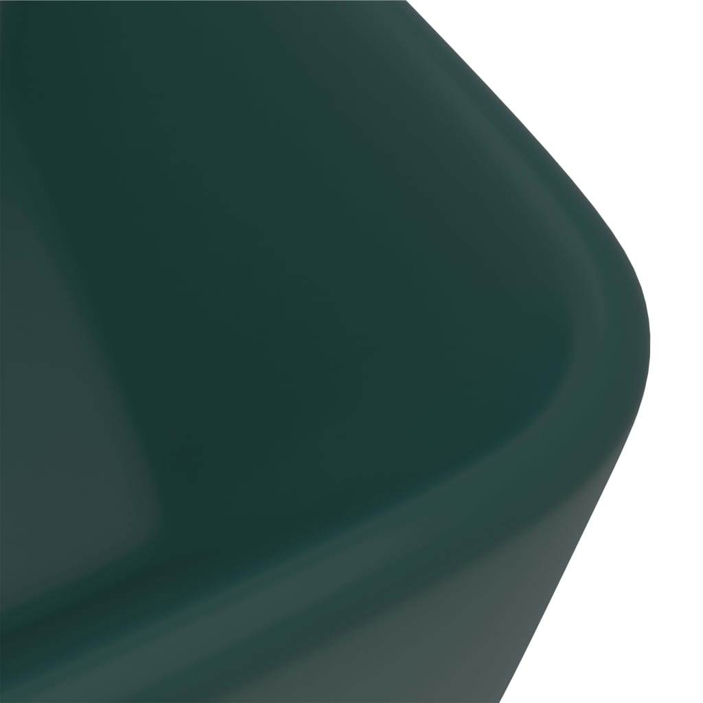 Luxury Wash Basin Matt Dark Green 41x30x12 cm Ceramic