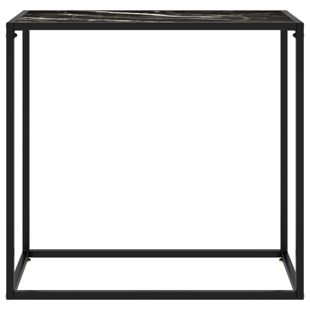 Console Table Black 80x35x75 cm Tempered Glass