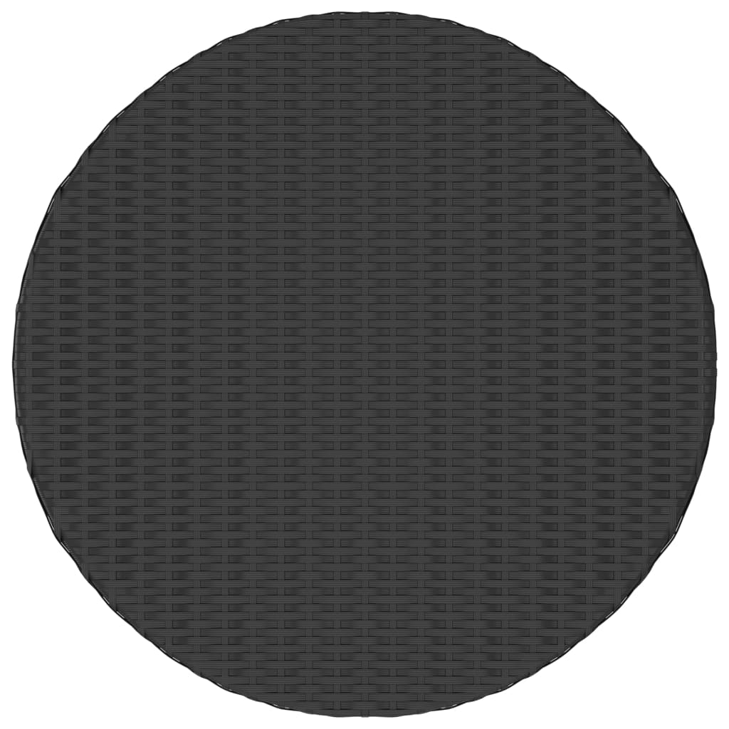 Tea Table Black 68x68x30 cm Poly Rattan