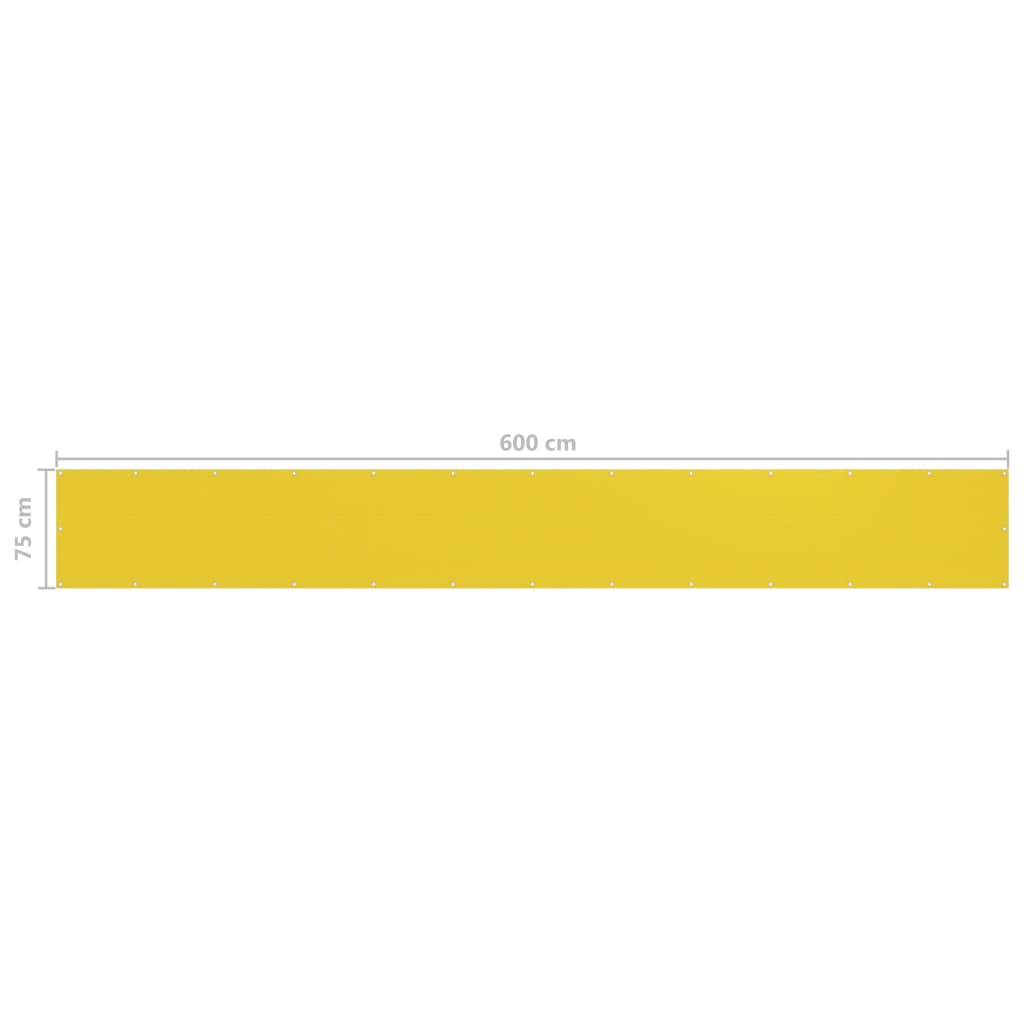 Balcony Screen Yellow 75x600 cm HDPE