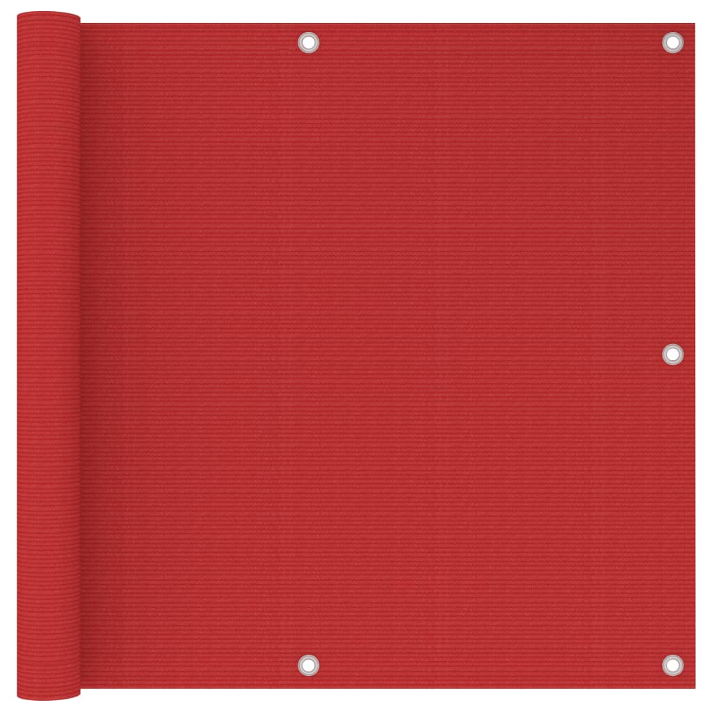 Balcony Screen Red 90x500 cm HDPE