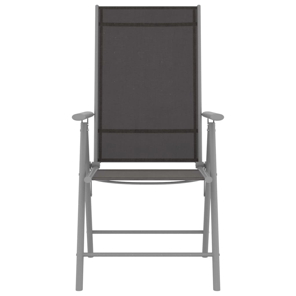 Folding Garden Chairs 6 pcs Textilene Black