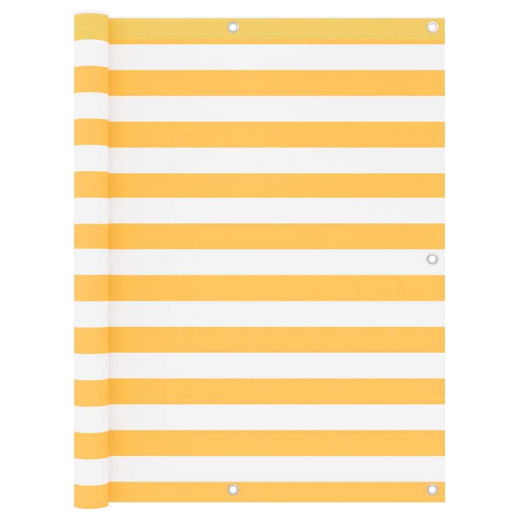 Balcony Screen White and Yellow 120x600 cm Oxford Fabric