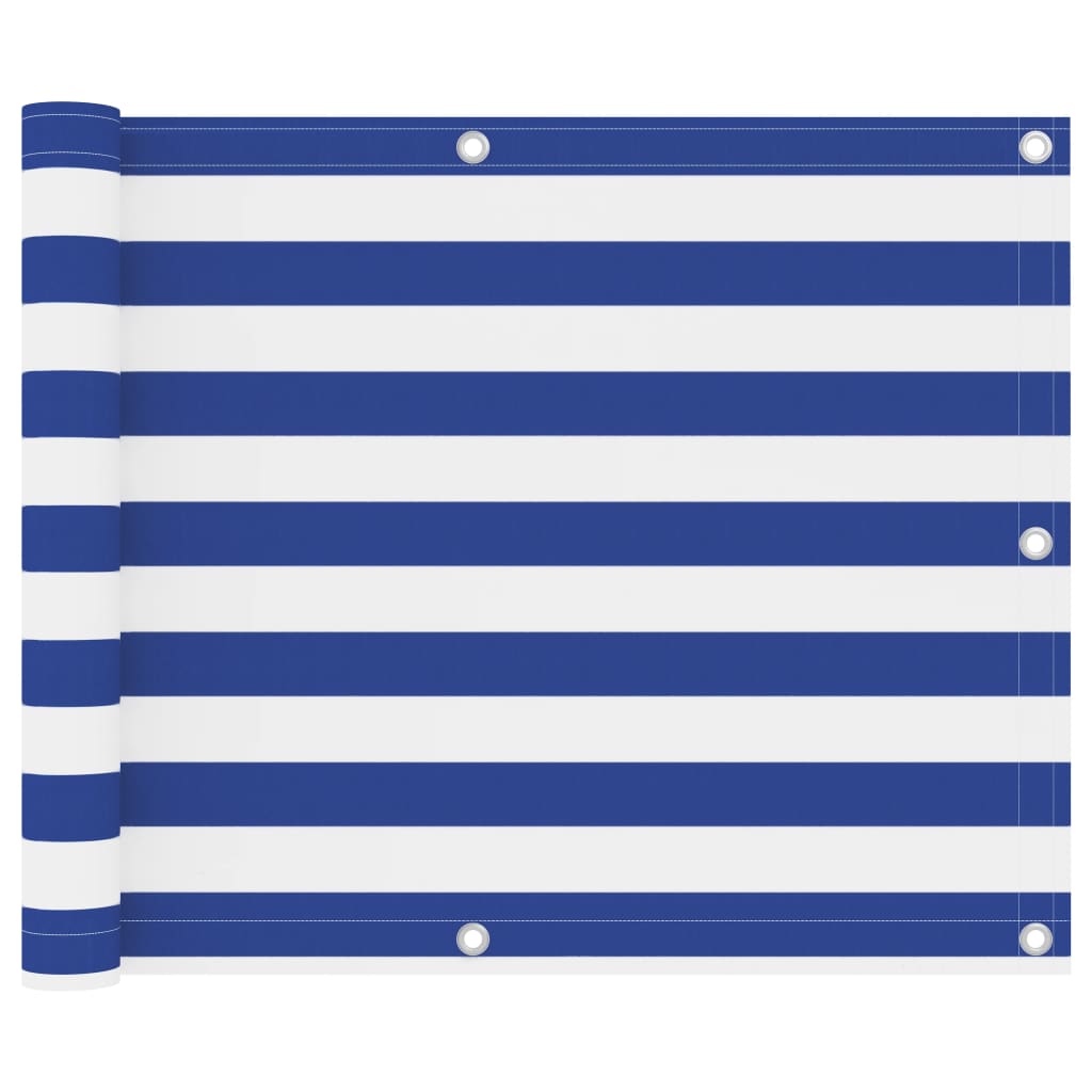 Balcony Screen White and Blue 75x300 cm Oxford Fabric