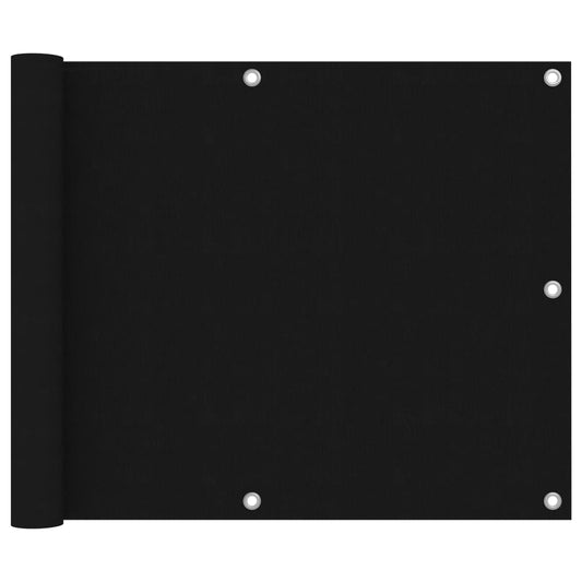 Balcony Screen Black 75x500 cm Oxford Fabric