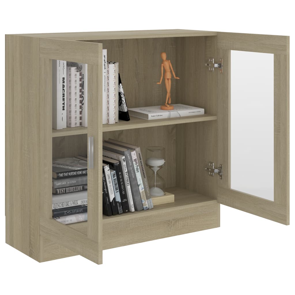 Vitrine Cabinet Sonoma Oak 82.5x30.5x80 cm Engineered Wood