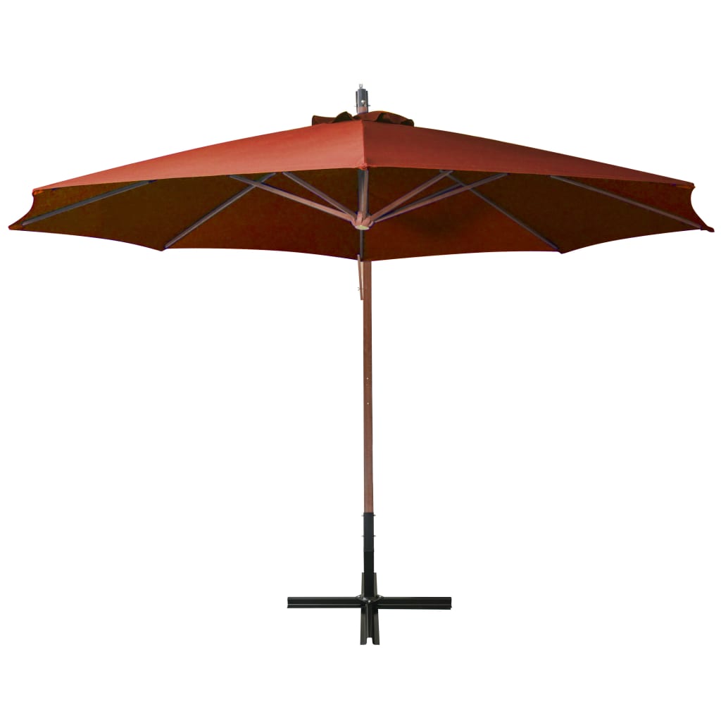 Hanging Garden Parasol with Pole Terracotta 3.5x2.9 m Solid Fir Wood