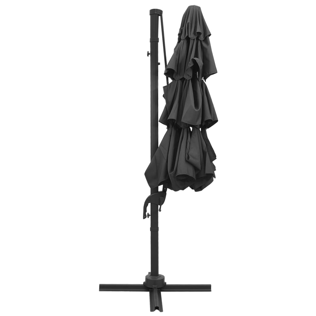 4-Tier Garden Parasol with Aluminium Pole Anthracite 3x3 m
