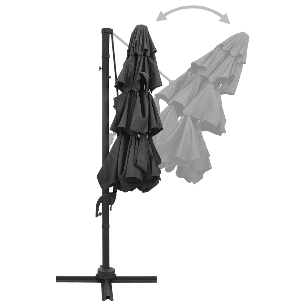 4-Tier Garden Parasol with Aluminium Pole Anthracite 3x3 m