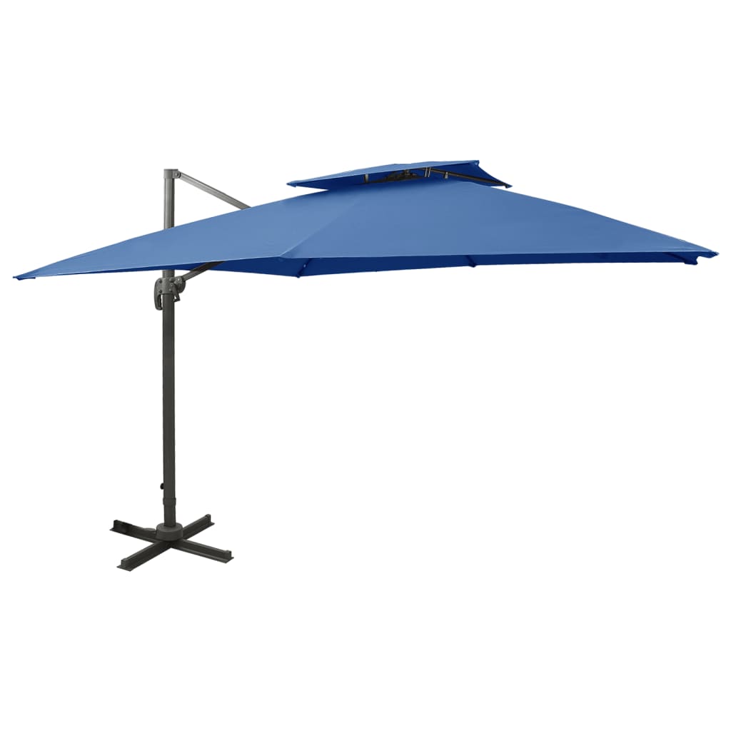 Cantilever Garden Parasol with Double Top 300x300 cm Azure Blue