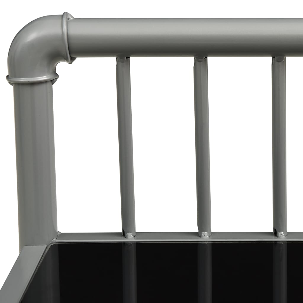 Bedside Cabinets 2 pcs Grey and Black Metal and Glass