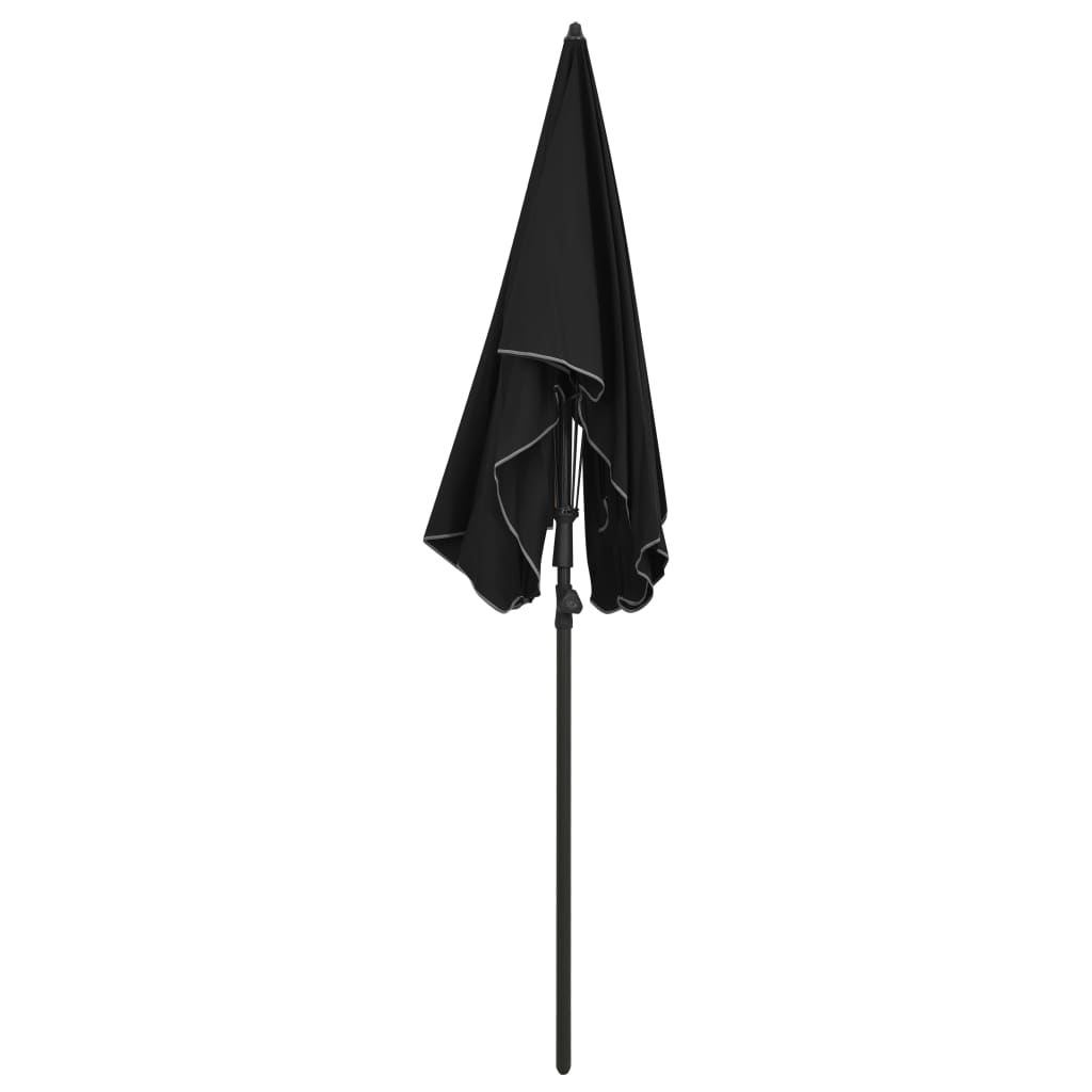 Garden Parasol with Pole 200x130 cm Black