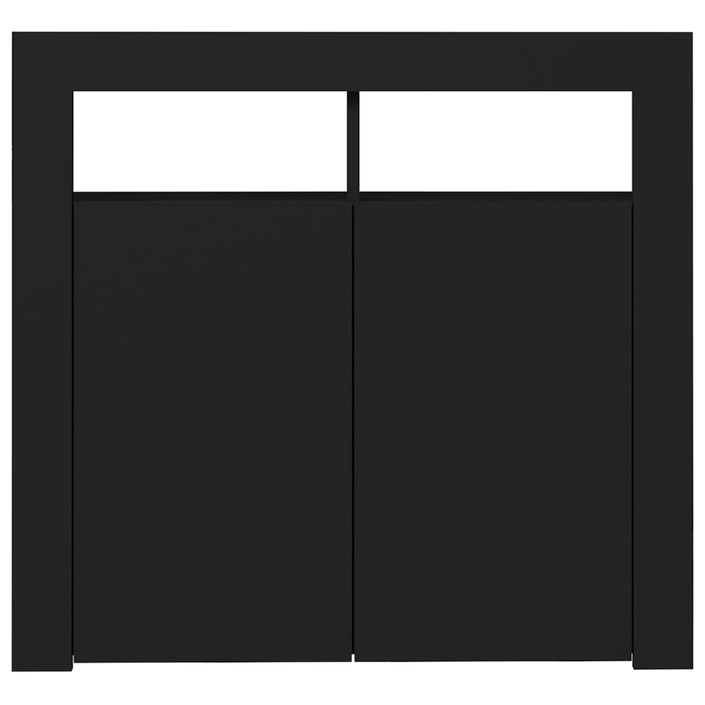 Sideboard with LED Lights Black 80x35x75 cm
