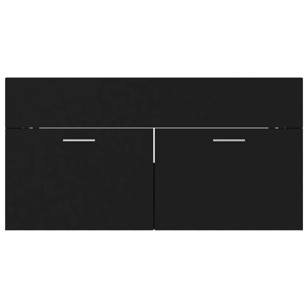 Sink Cabinet Black 90x38.5x46 cm Engineered Wood