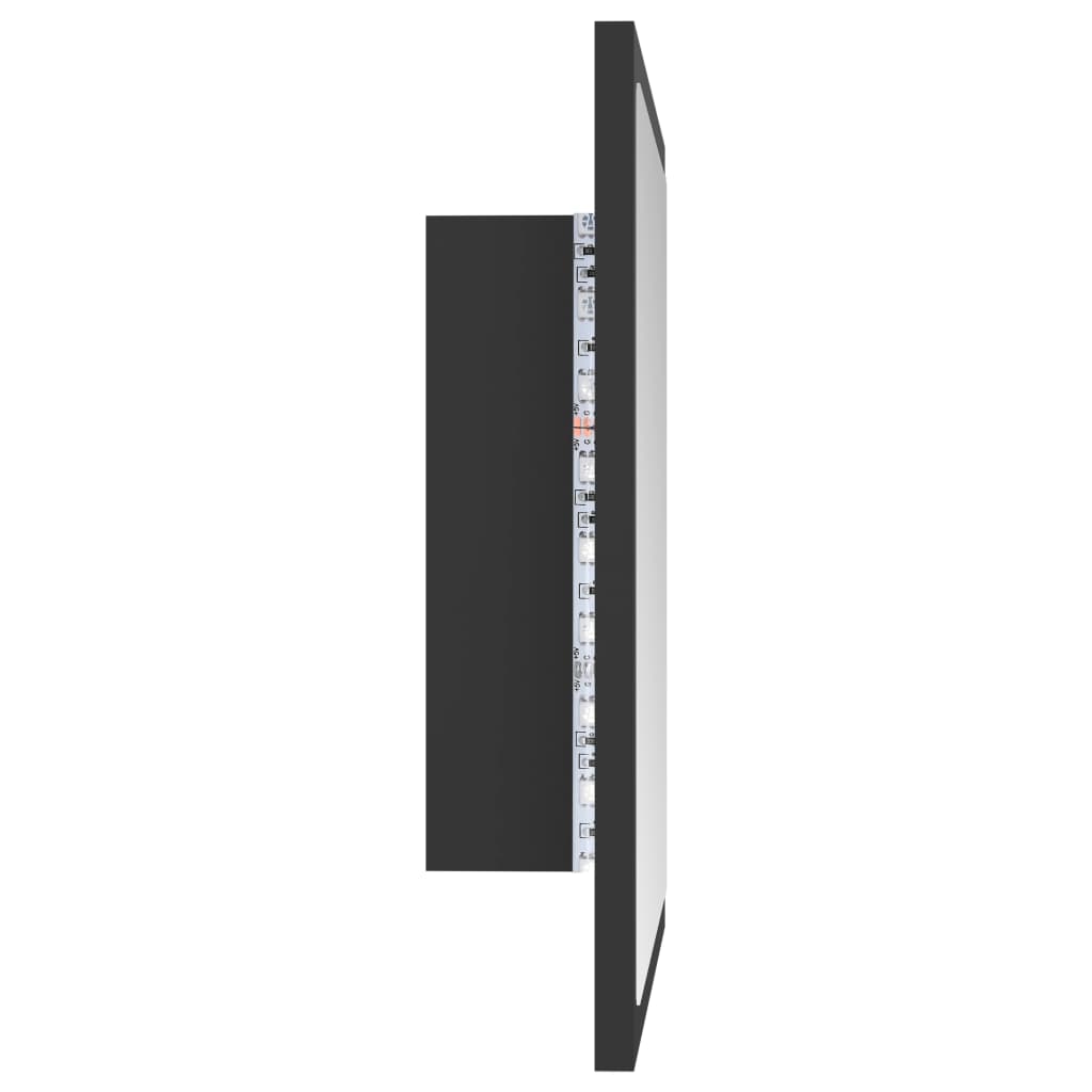 LED Bathroom Mirror Grey 40x8.5x37 cm Acrylic
