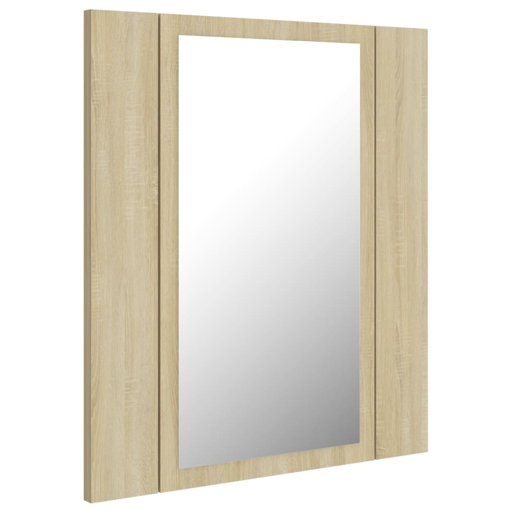 LED Bathroom Mirror Cabinet Sonoma Oak 40x12x45 cm Acrylic