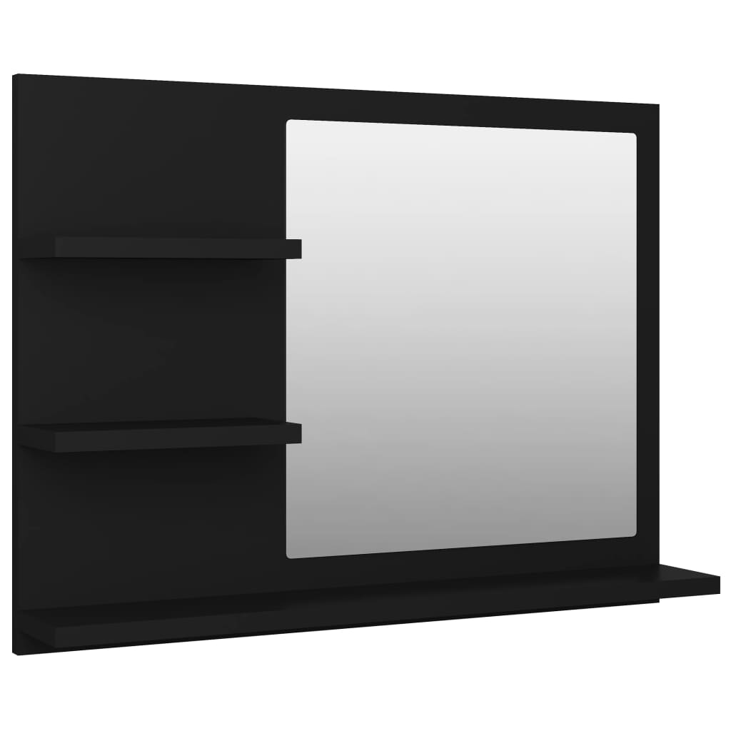 Bathroom Mirror Black 60x10.5x45 cm Engineered Wood
