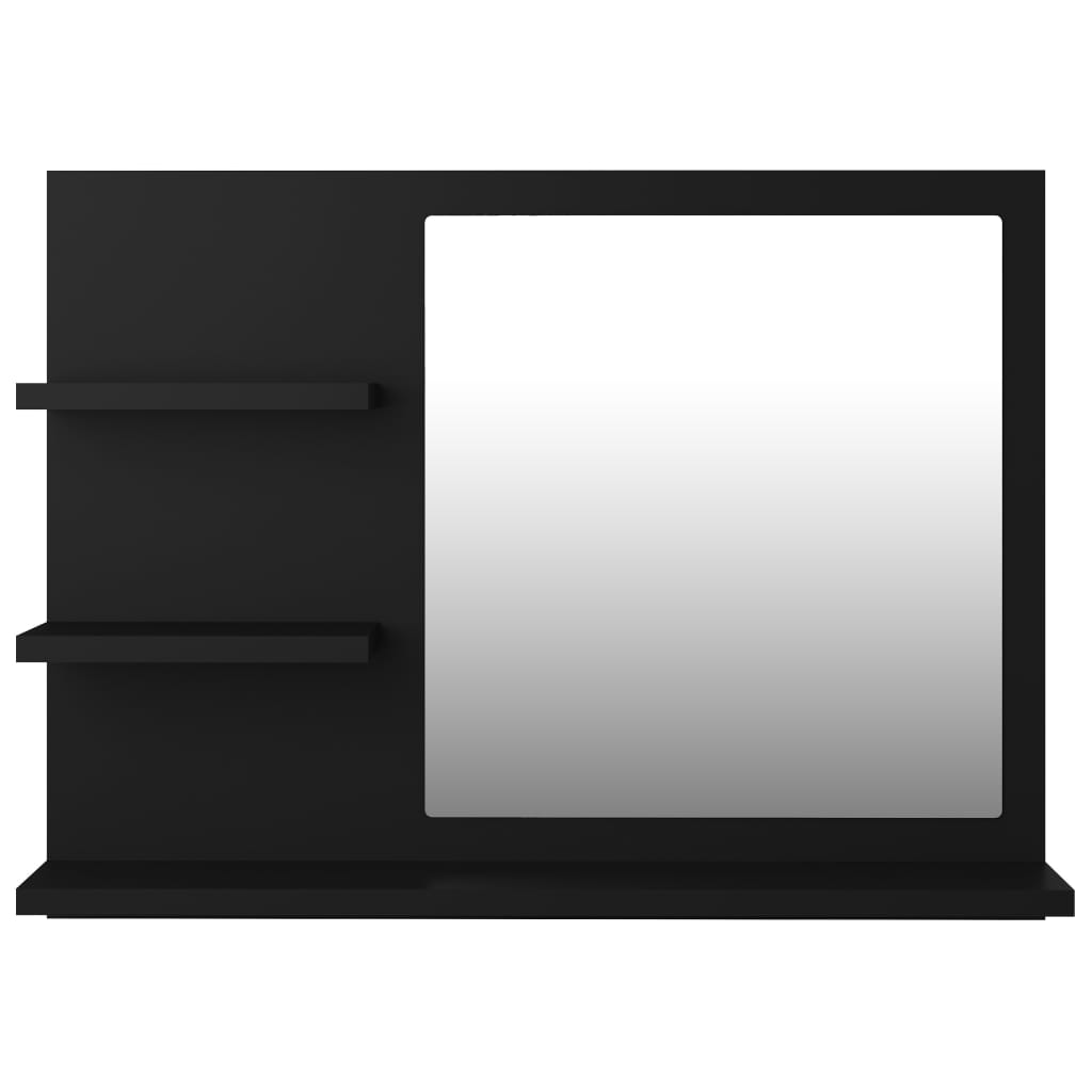 Bathroom Mirror Black 60x10.5x45 cm Engineered Wood