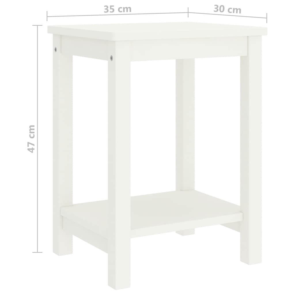 Bedside Cabinet White 35x30x47 cm Solid Pinewood