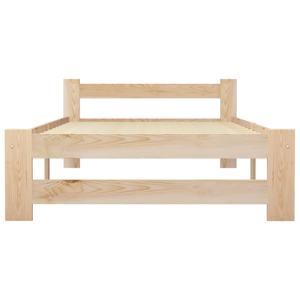 Bed Frame without Mattress Solid Pine Wood 100x200 cm
