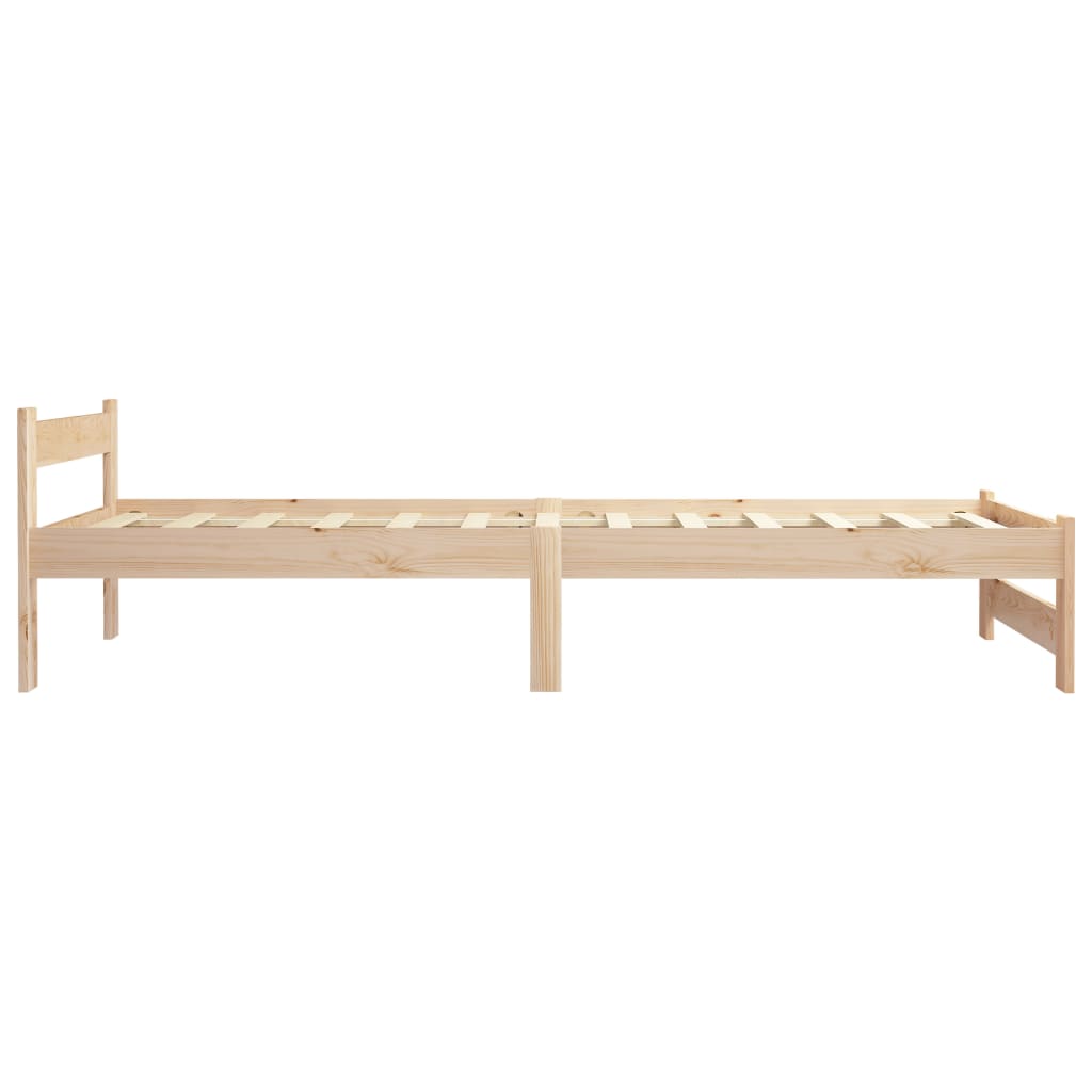 Bed Frame without Mattress Solid Pine Wood 100x200 cm