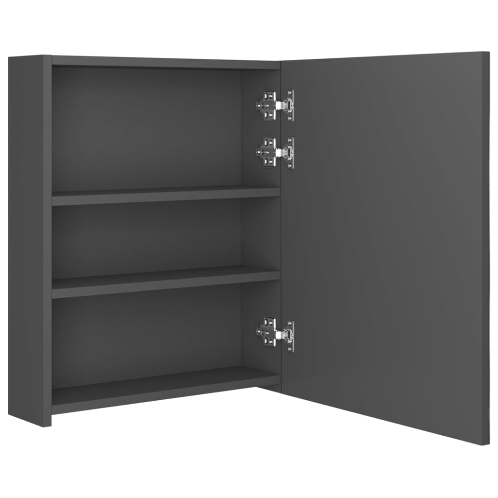 LED Bathroom Mirror Cabinet Grey 50x14x60 cm