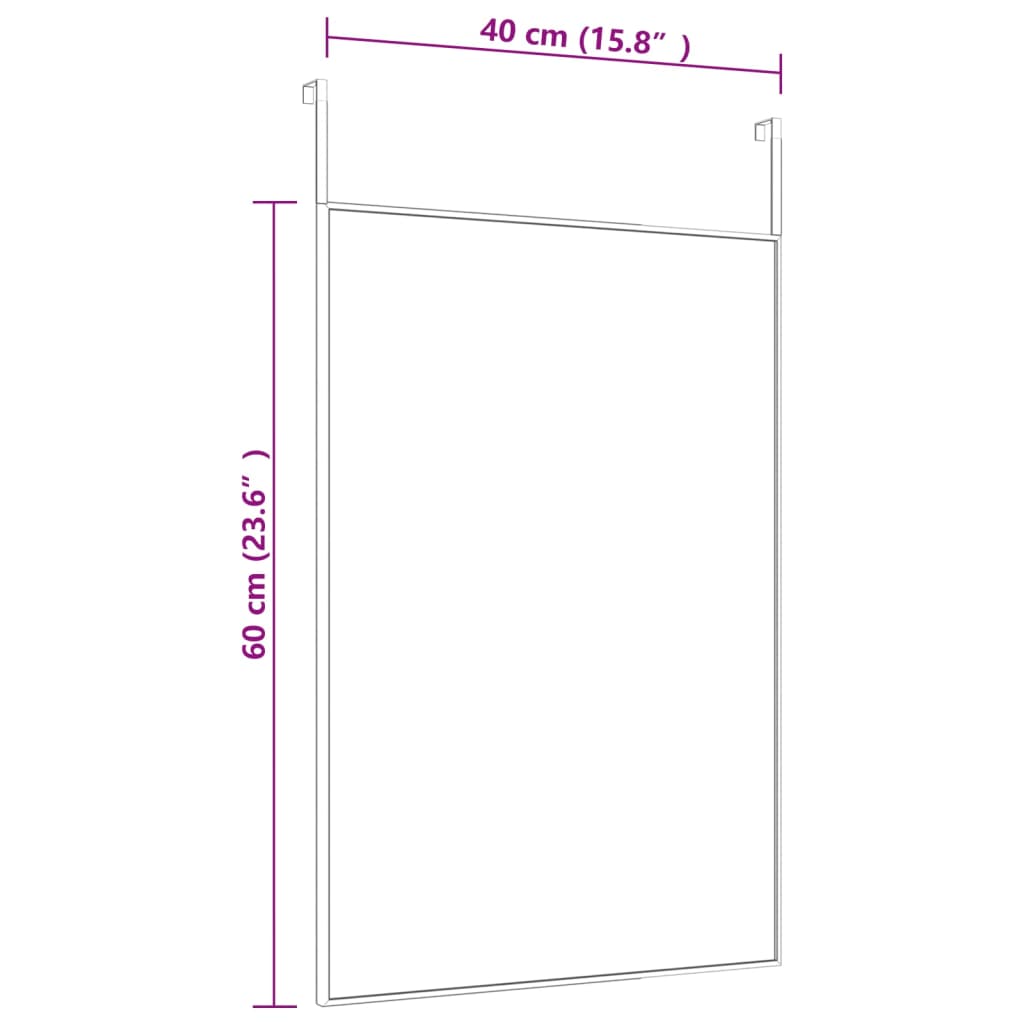 Door Mirror Gold 40x60 cm Glass and Aluminium