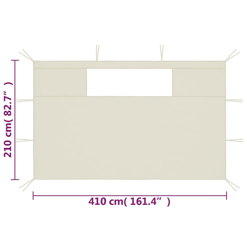Gazebo Sidewalls with Windows 2 pcs Cream