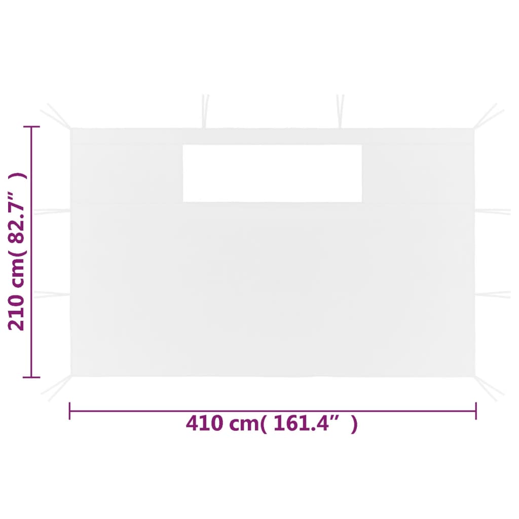 Gazebo Sidewalls with Windows 2 pcs White