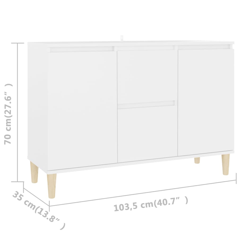 Sideboard White 101x35x70 cm Engineered Wood