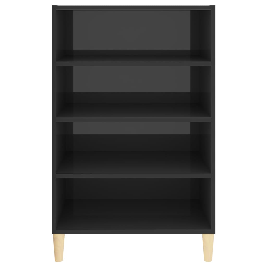 Sideboard High Gloss Grey 57x35x90 cm Engineered Wood