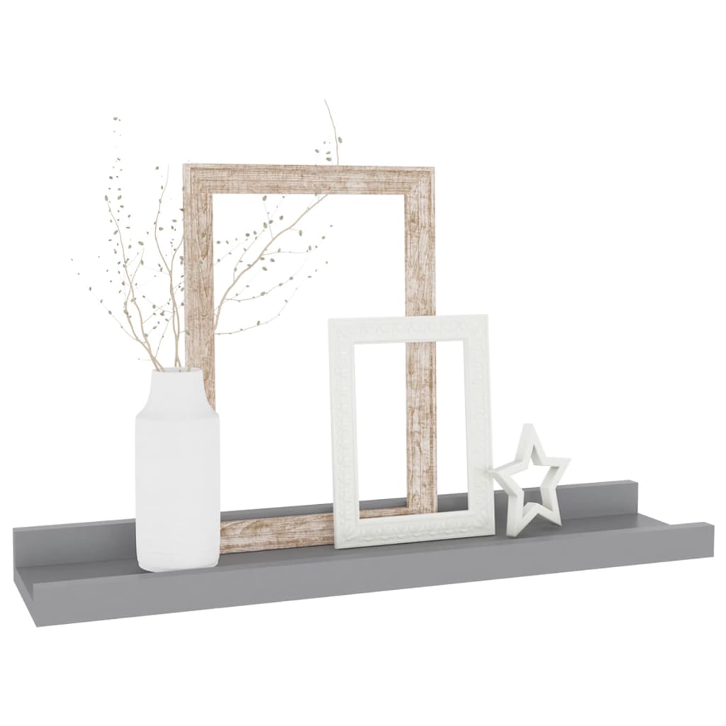 Wall Shelves 4 pcs Grey 40x9x3 cm