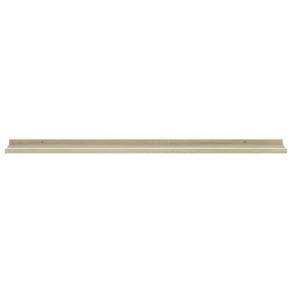 Wall Shelves 2 pcs White and Sonoma Oak 115x9x3 cm