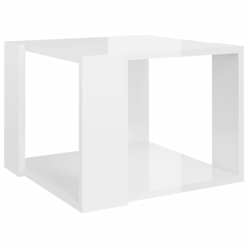 Coffee Table High Gloss White 40x40x30 cm Engineered Wood